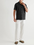 Mr P. - Jersey-Panelled Organic Cotton-Piqué Shirt - Blue