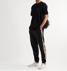 Burberry - Tapered Checked Loopback Cotton-Jersey Sweatpants - Black