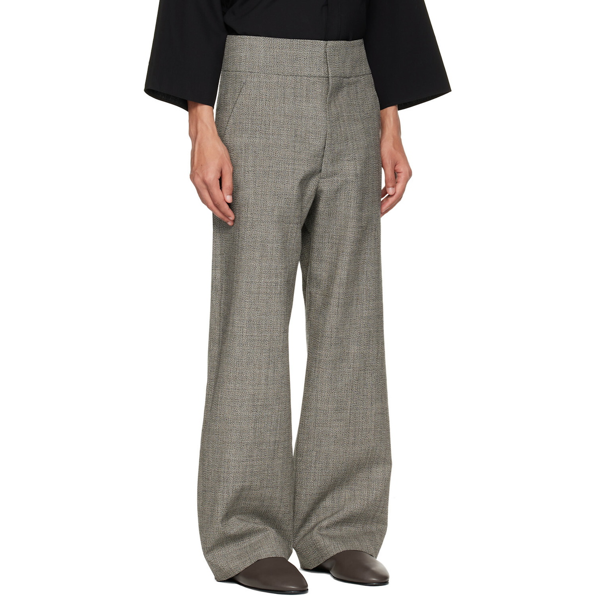Fear of God Gray Mouline Wool Casual Flat Front Trousers