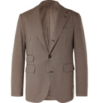 MAN 1924 - Brown Kennedy Slim-Fit Unstructured Puppytooth Wool and Cotton-Blend Suit Jacket - Brown