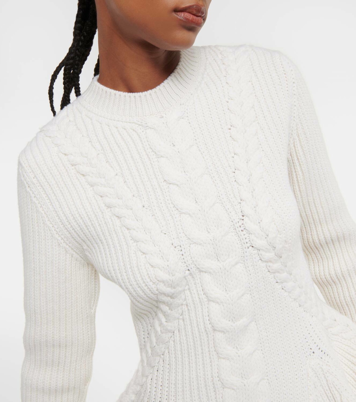 Alexander McQueen Peplum wool and cashmere sweater