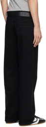 Fax Copy Express Black Red Stitch Jeans
