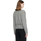 Maison Margiela Gray Brushed Alpaca V-Neck Sweater