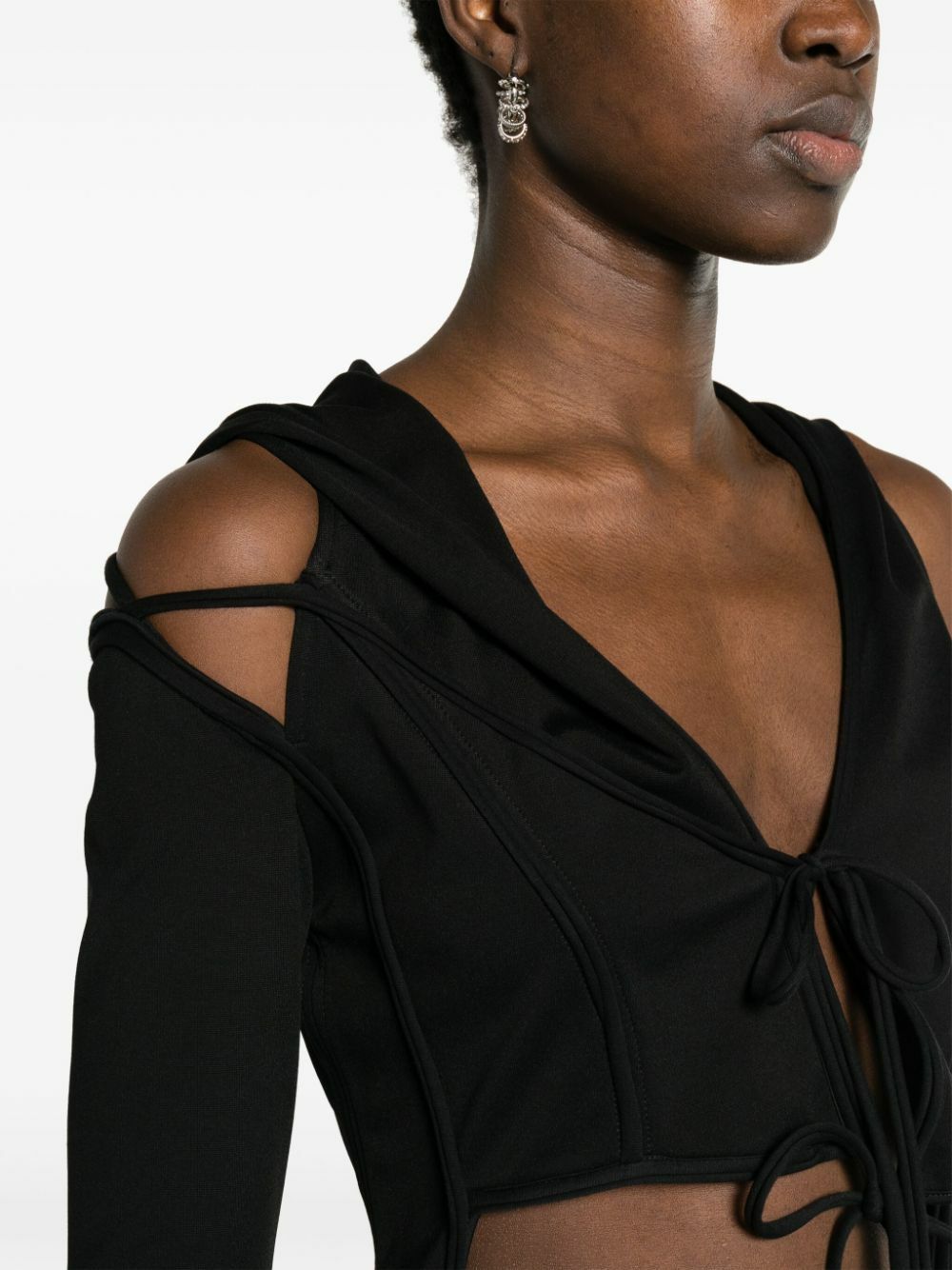 Jade Cropper Black Cut-Out Crop Top