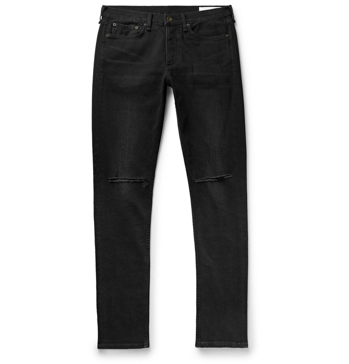 Photo: rag & bone - Fit 1 Skinny-Fit Distressed Denim Jeans - Black