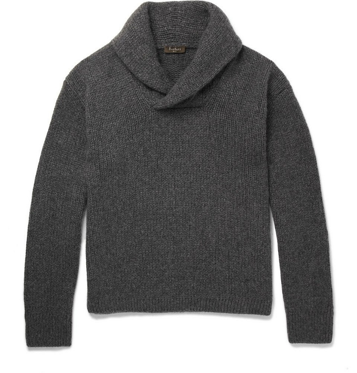 Photo: Berluti - Shawl-Collar Cashmere and Mohair-Blend Sweater - Men - Gray