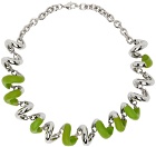SUNNEI Silver & Green Fusillo Necklace