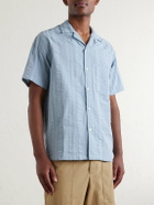 Portuguese Flannel - Prana Camp-Collar Striped Cotton Shirt - Blue
