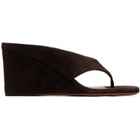 ALAÏA Brown Cube Thong Heeled Sandals