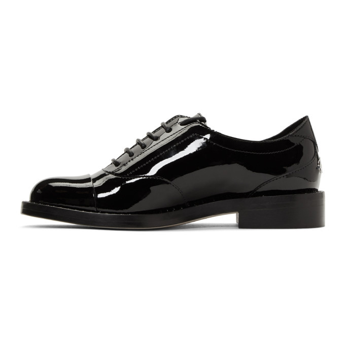 Jimmy Choo Black Patent Leather Lace-Up Oxfords Jimmy Choo Patent Leather Crystal Embellishments Oxfords  main image 3