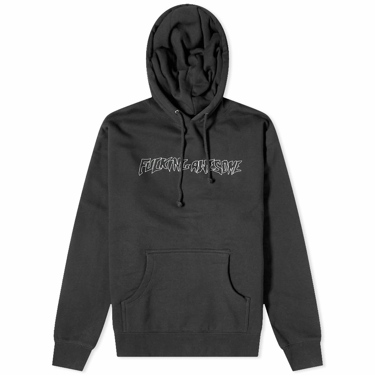 Photo: Fucking Awesome Men's Outline Stamp Logo Hoodie in Black