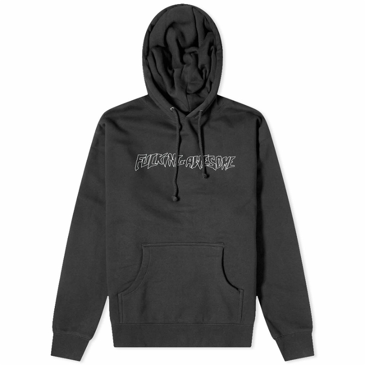 Photo: Fucking Awesome Men's Outline Stamp Logo Hoodie in Black