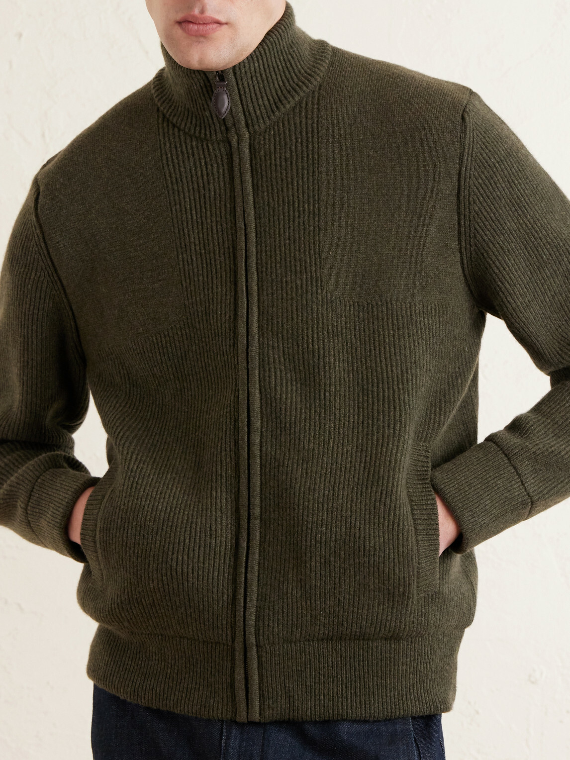 Purdey - Orkney Ribbed-Knit Wool Zip-Up Cardigan - Green
