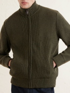 Purdey - Orkney Ribbed-Knit Wool Zip-Up Cardigan - Green