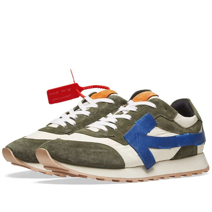 Photo: Off-White Arrow Running Sneaker Brown & Blue