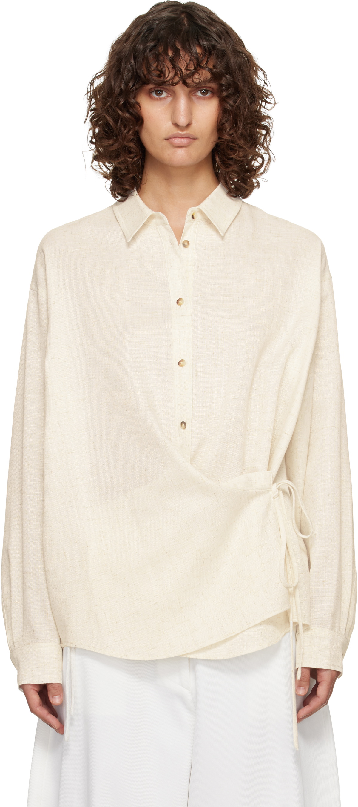 LE17SEPTEMBRE Off-White Side Twisted Shirt