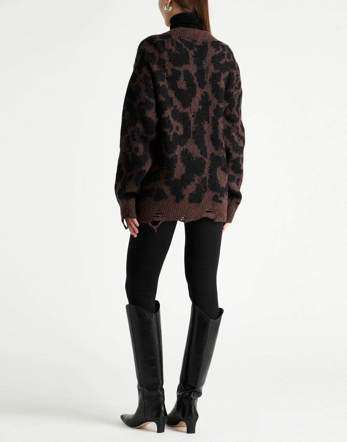 Laneus Womens Cardigan in Brown