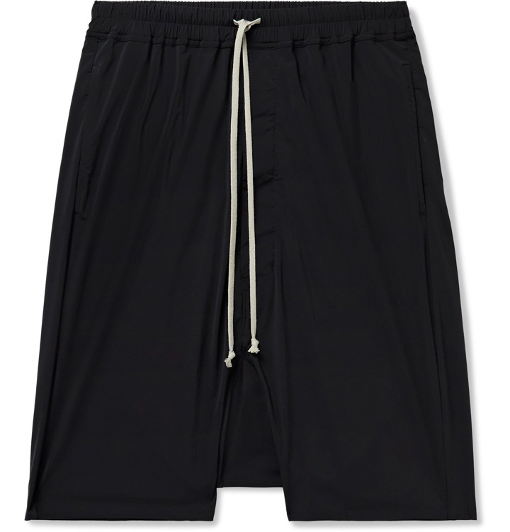 Photo: RICK OWENS - DRKSHDW Pods Stretch-Nylon Drawstring Shorts - Black