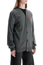 COMME DES GARCONS PLAY cardigan unisex in lana grigio con logo cuore Grey