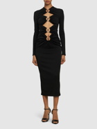 CHRISTOPHER ESBER Orbit Draped Long Sleeve Midi Dress