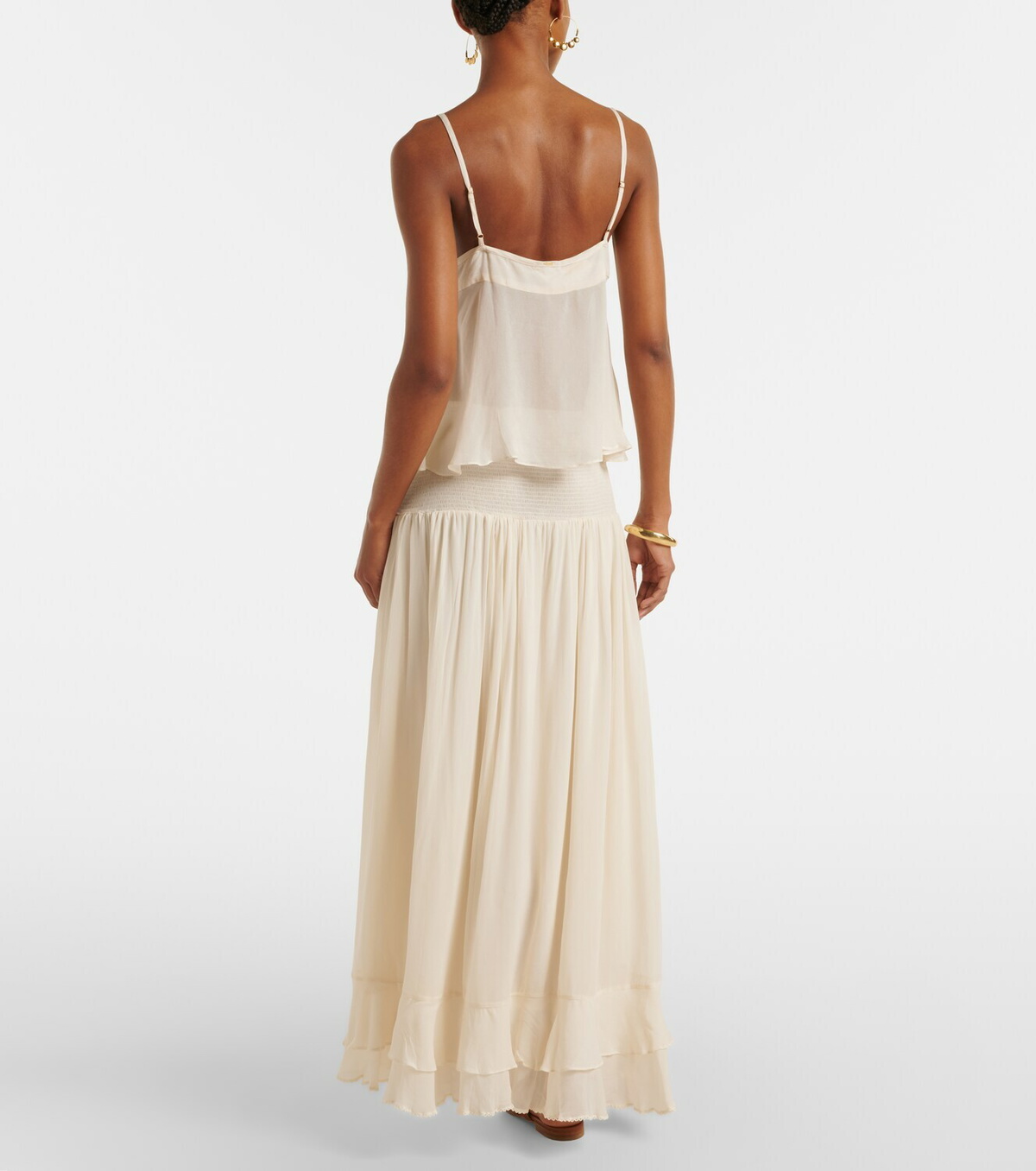 Poupette St Barth Neree ruffled maxi skirt