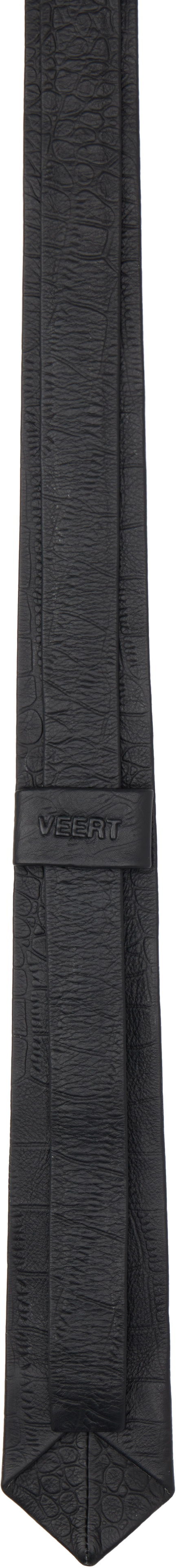 VEERT Black Croco Leather Tie