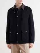 Brunello Cucinelli - Leather-Trimmed Cashmere-Felt Jacket - Black