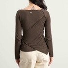 Damson Madder Women's Hannie Sheer Tie Jumper in Khaki