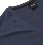 Hugo Boss - Logo-Print Stretch-Modal T-Shirt - Blue