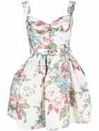 ZIMMERMANN - Floral Print Linen And Silk Blend Mini Dress