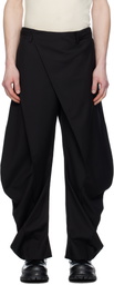 JiyongKim Black Curved Wrap Trousers