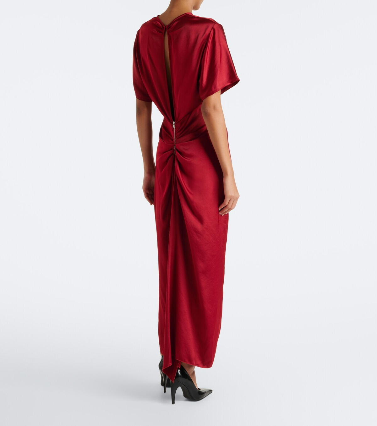 Fforme Imogen gathered satin maxi dress