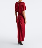 Fforme Imogen gathered satin maxi dress