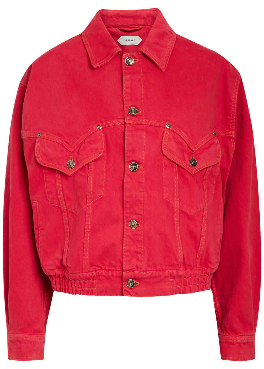 Versace Blouson Denim Jacket Red
