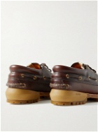 Visvim - Wallace Deck-Folk Leather Boat Shoes - Brown