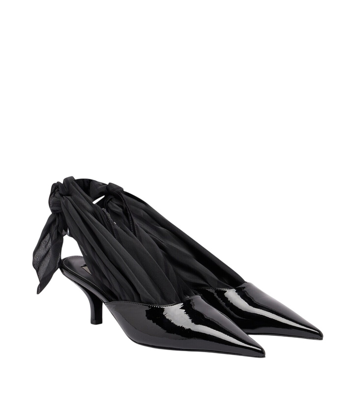 Photo: Toteme Scarf patent leather slingback pumps