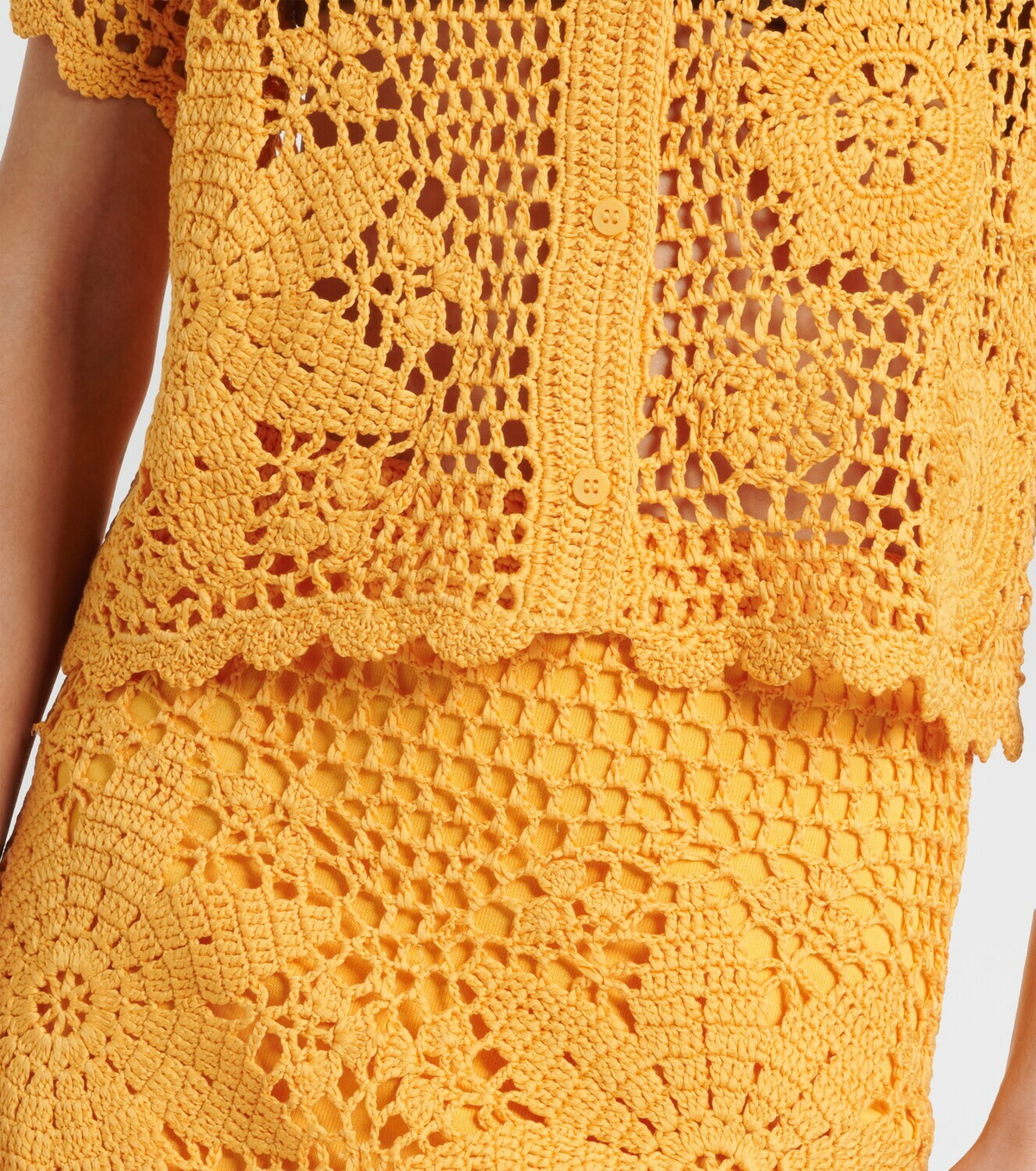 Simkhai Macks floral crochet cotton shirt