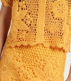 Simkhai Macks floral crochet cotton shirt