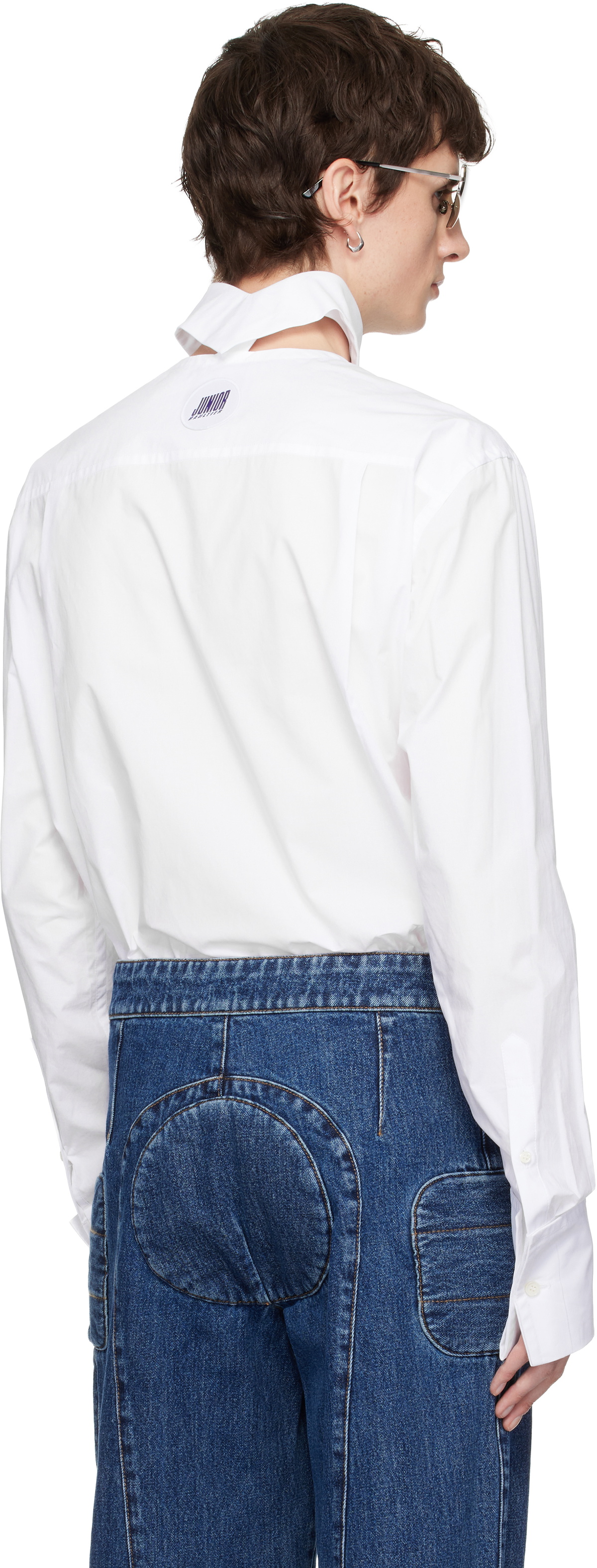 Jean Paul Gaultier White Open Fly Away Shirt