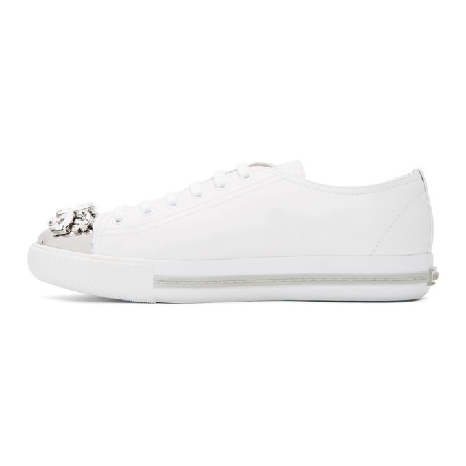 Miu miu crystal discount cap toe sneakers