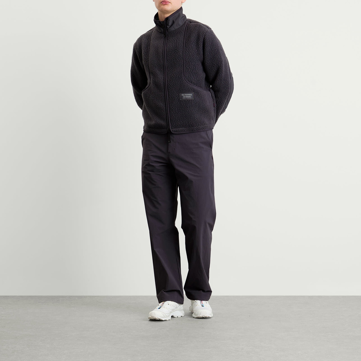 Pas Normal Studios Men's Off-Race Pile Fleece Jacket in Steel
