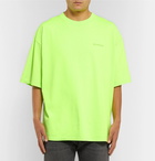 Balenciaga - Oversized Printed Cotton-Jersey T-Shirt - Men - Green