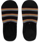 Paul Smith - Striped Stretch Cotton-Blend No-Show Socks - Black