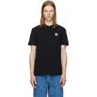 BALMAIN Black Embroidered Cotton Polo