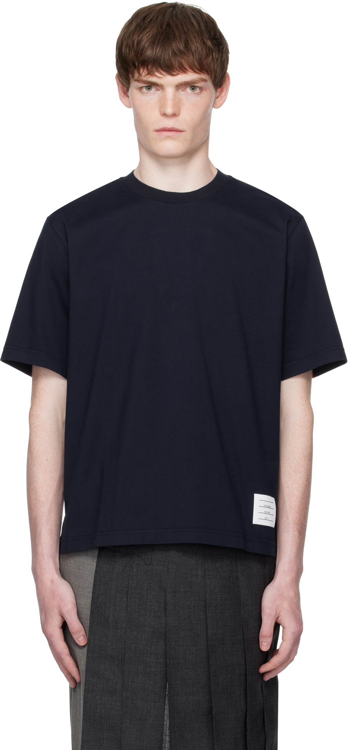 Thom Browne Navy Striped T-Shirt Thom Browne