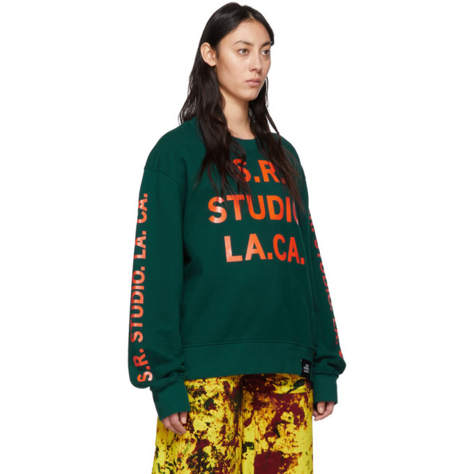 S.R. STUDIO. LA. CA. Green and Orange Vampire Sunrise Sweatshirt
