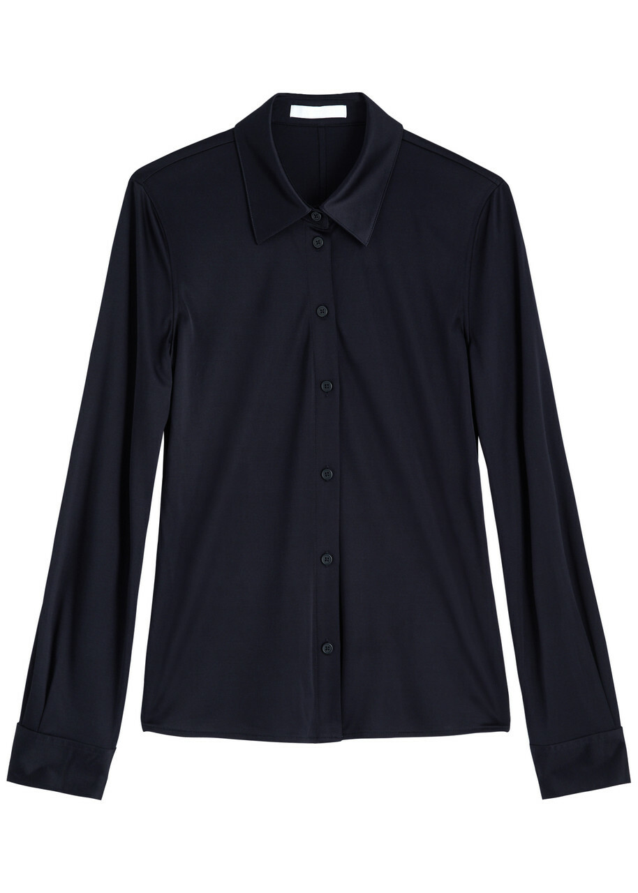 Helmut Lang Satin-jersey Shirt Navy