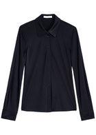 Helmut Lang Satin-jersey Shirt Navy