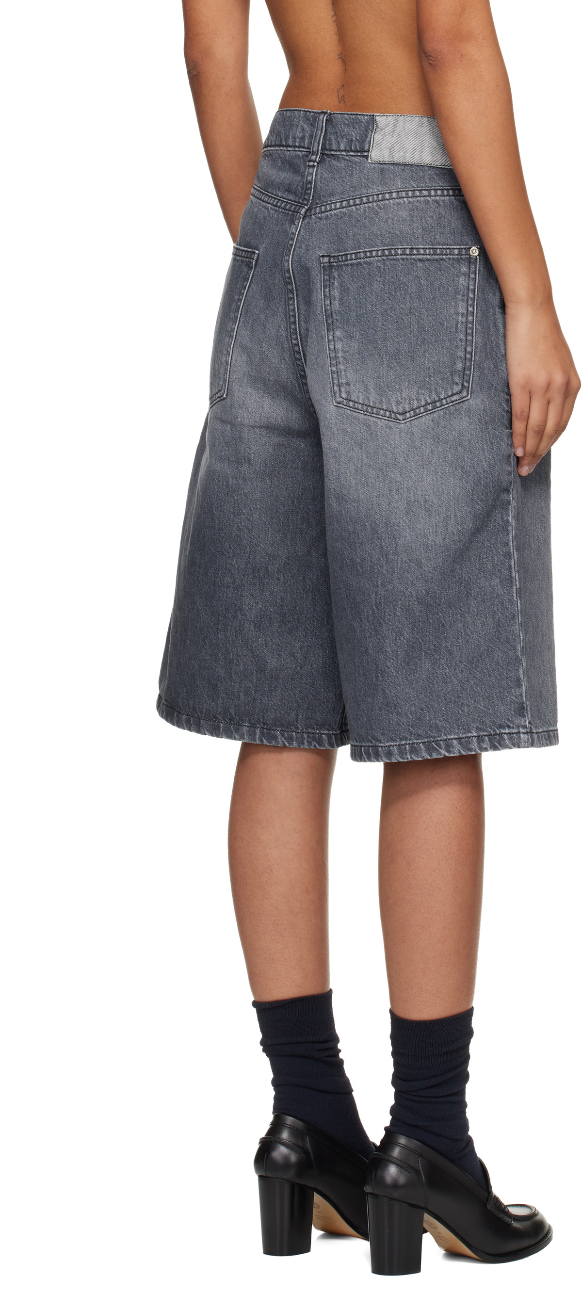 mfpen Gray Rivet Denim Shorts