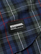 Neighborhood - Logo-Appliquéd Checked Cotton Shirt - Blue